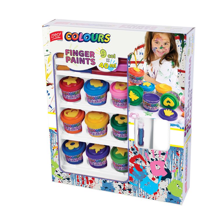 Easy, farby do malowania palcami, 9 szt.