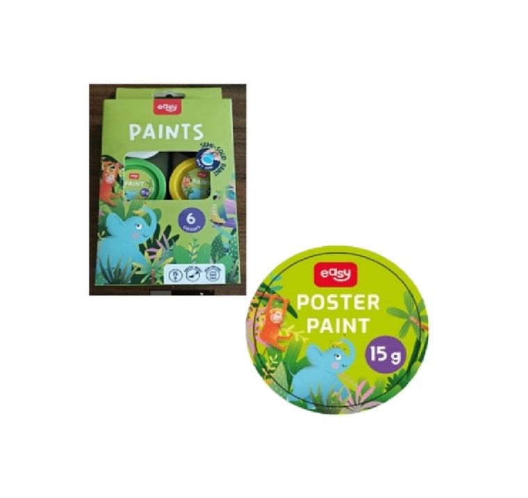 Easy, farby plakatowe, niekapiące, 6 kolorów, 15g