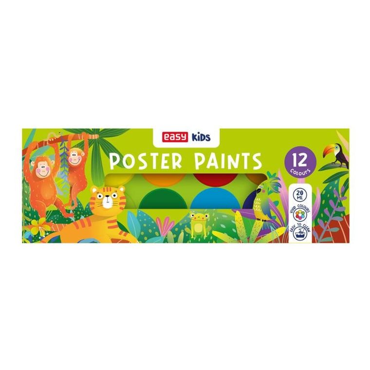 Easy, Kids, farby plakatowe, 12 kolorów
