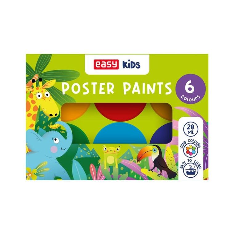 Easy, Kids, farby plakatowe, 6 kolorów