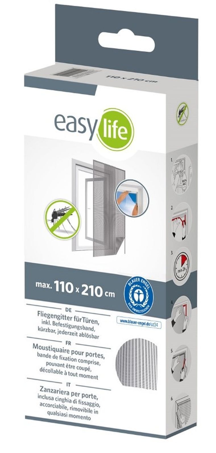 Easy Life Mako, moskitiera na drzwi, biała, 110-210 cm