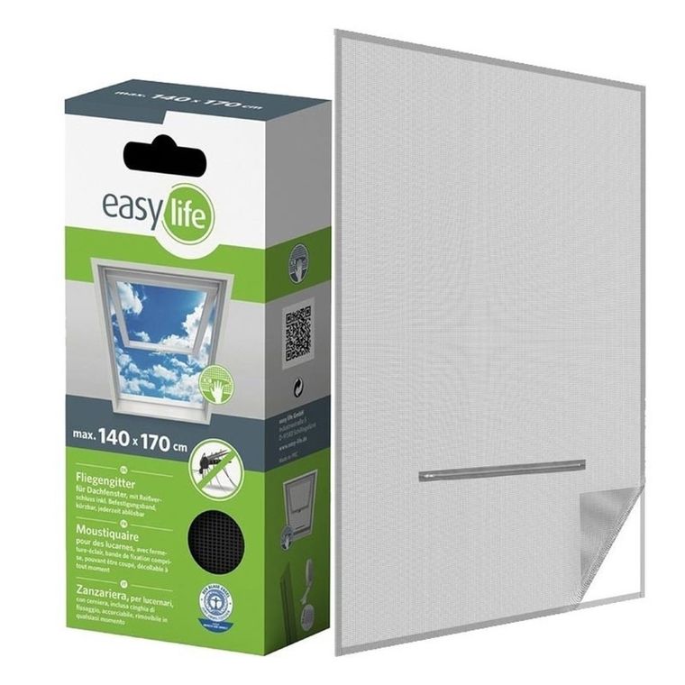 Easy Life Mako, moskitiera na okno połaciowe, czarna, 140-170 cm