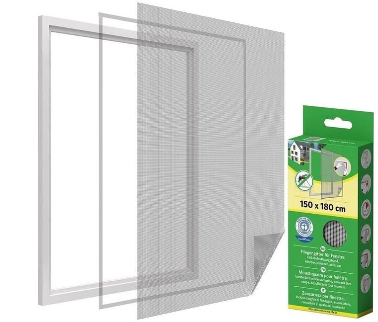Easy Life Mako, moskitiera okienna, poliester, taśma rzep, biała, 150-180 cm