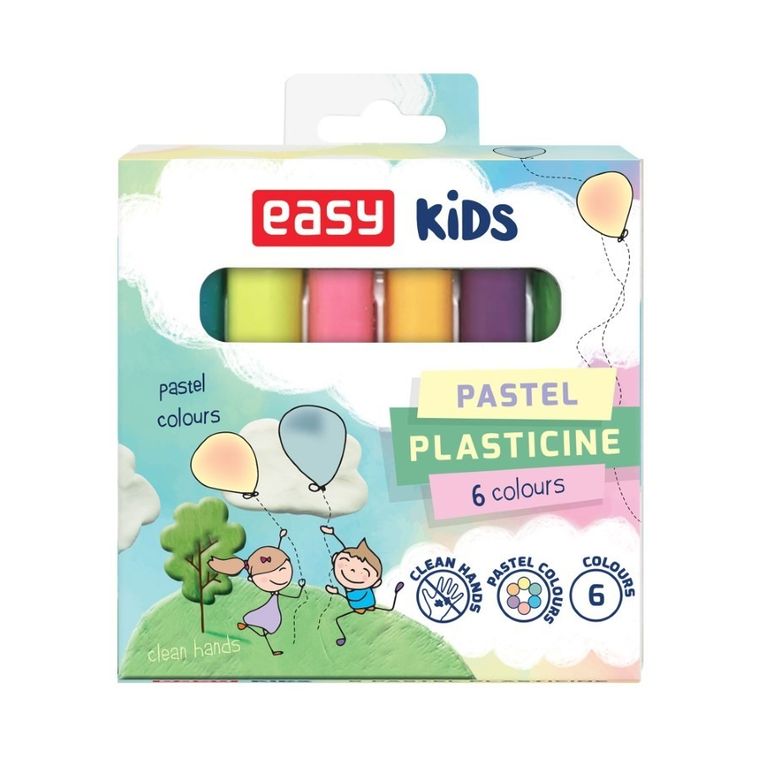 Easy, plastelina pastelowa, 6 kolorów