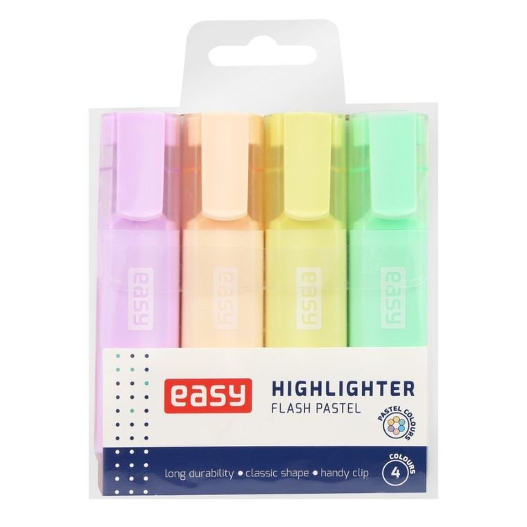 Easy, zakreślacz, 4 mm, 4 kolory