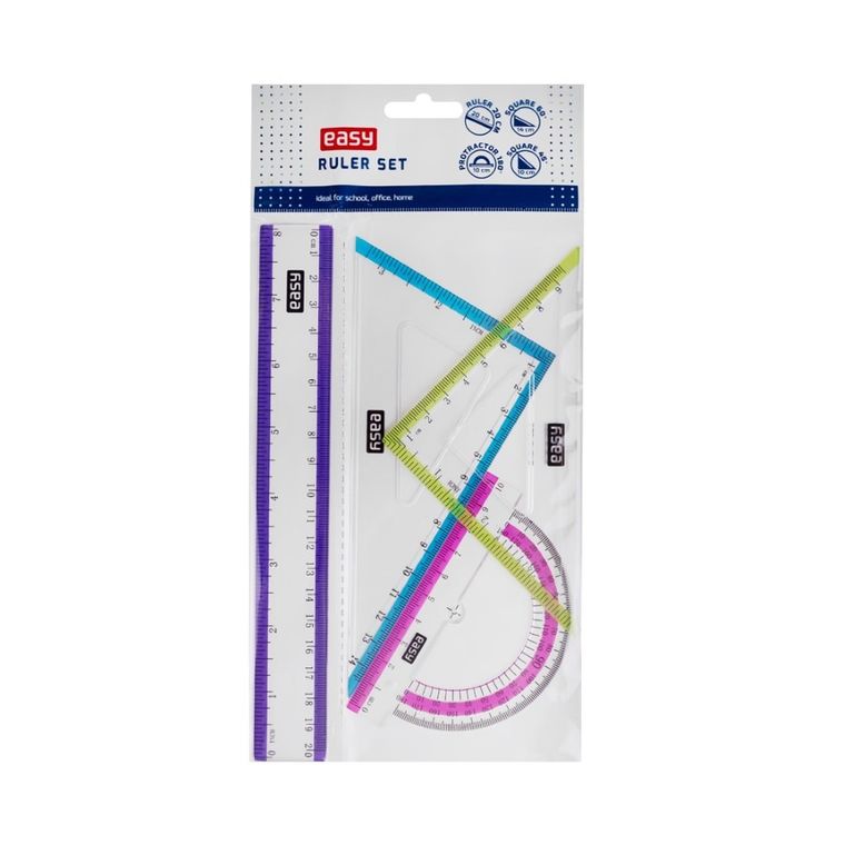 Easy, zestaw kreślarski, 4 elementy, 20 cm