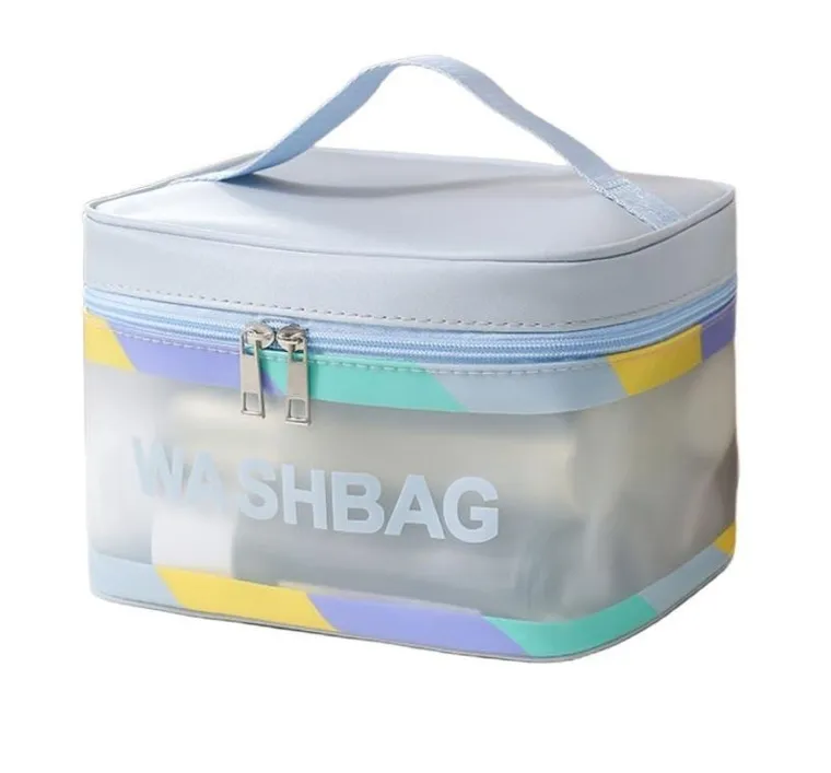 Ecarla, kuferek damski, washbag, niebieski