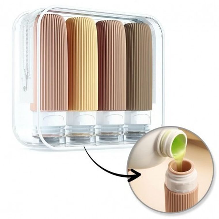 Ecarla, zestaw pojemników podróżnych 4w1, 90 ml