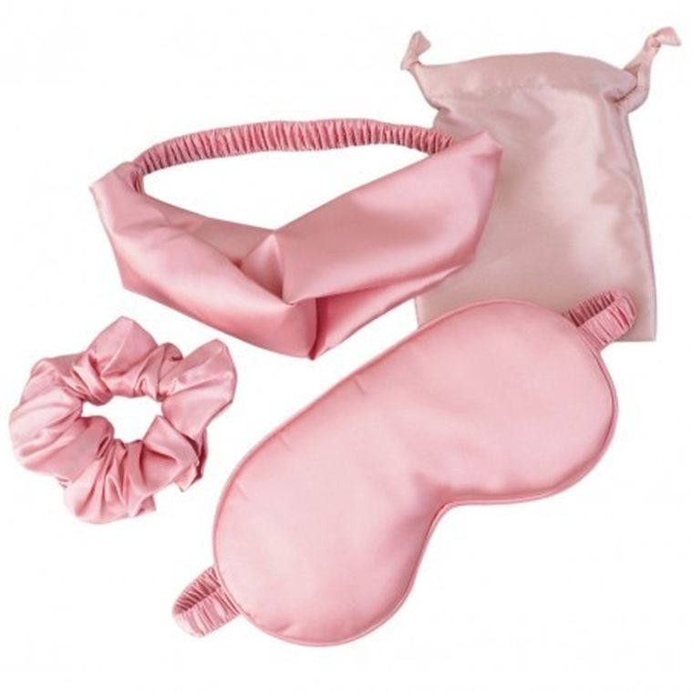 Ecarla, zestaw satynowych akcesoriów kosmetycznych