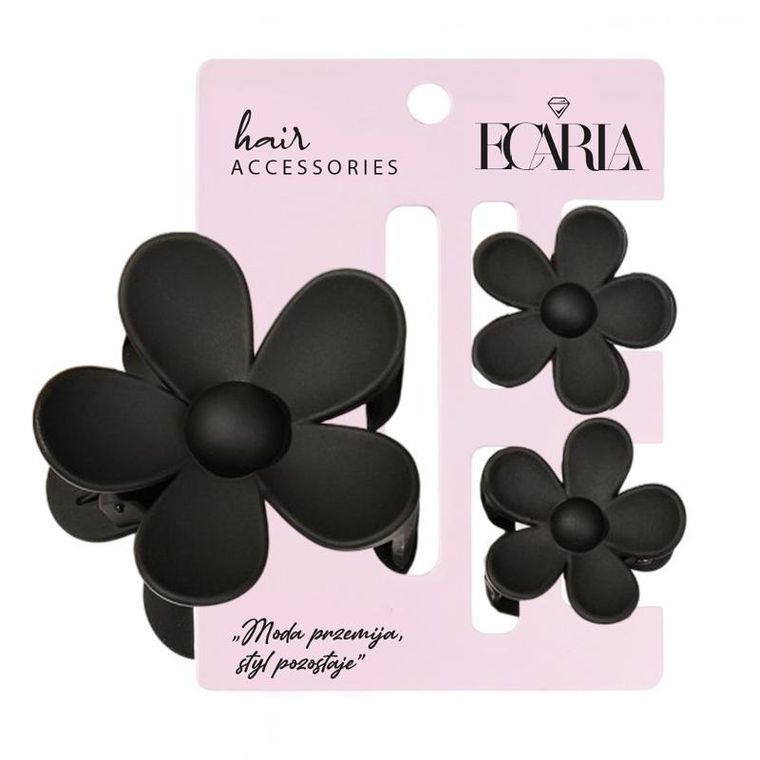 Ecarla, zestaw spinek do włosów, kwiat, 3 szt.