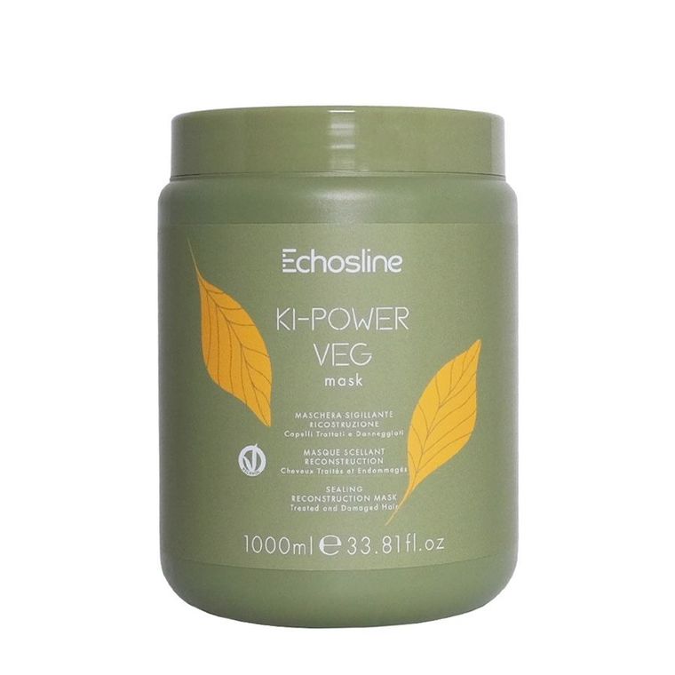 Echosline, Ki-Power Veg Mask, intensywnie odbudowująca maska do włosów, 1000 ml