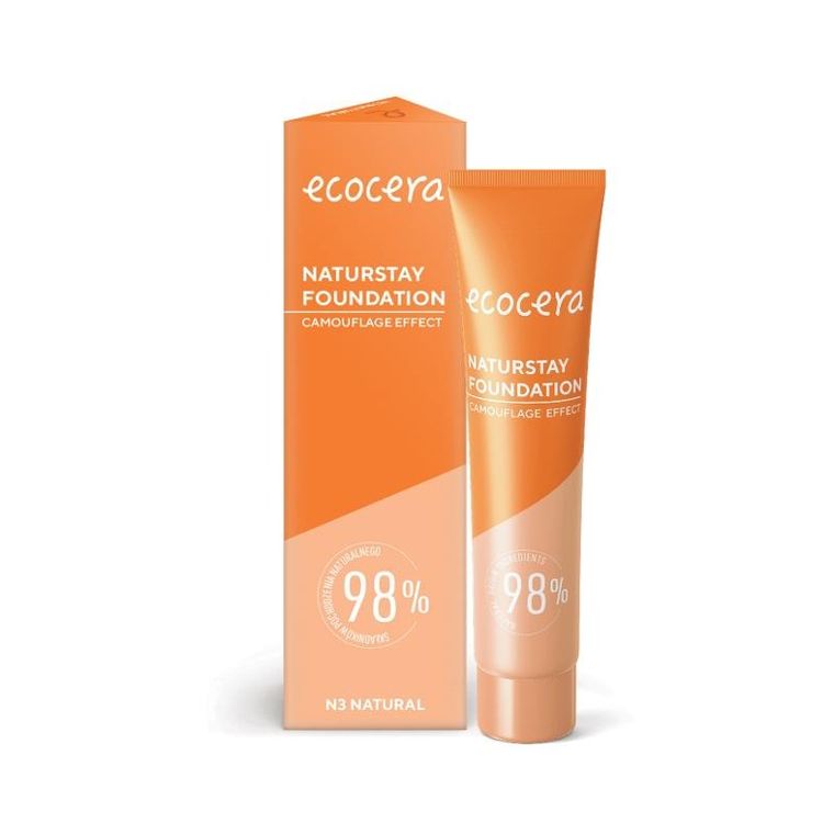 Ecocera, Naturstay Foundation, naturalny podkład, efekt kamuflażu, n3 natural, 30 ml