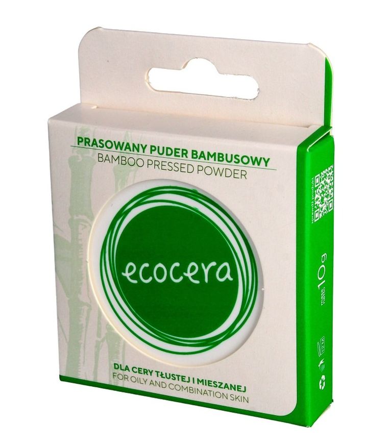 Ecocera, puder prasowany bambusowy, cera tłusta i mieszana, 10 g