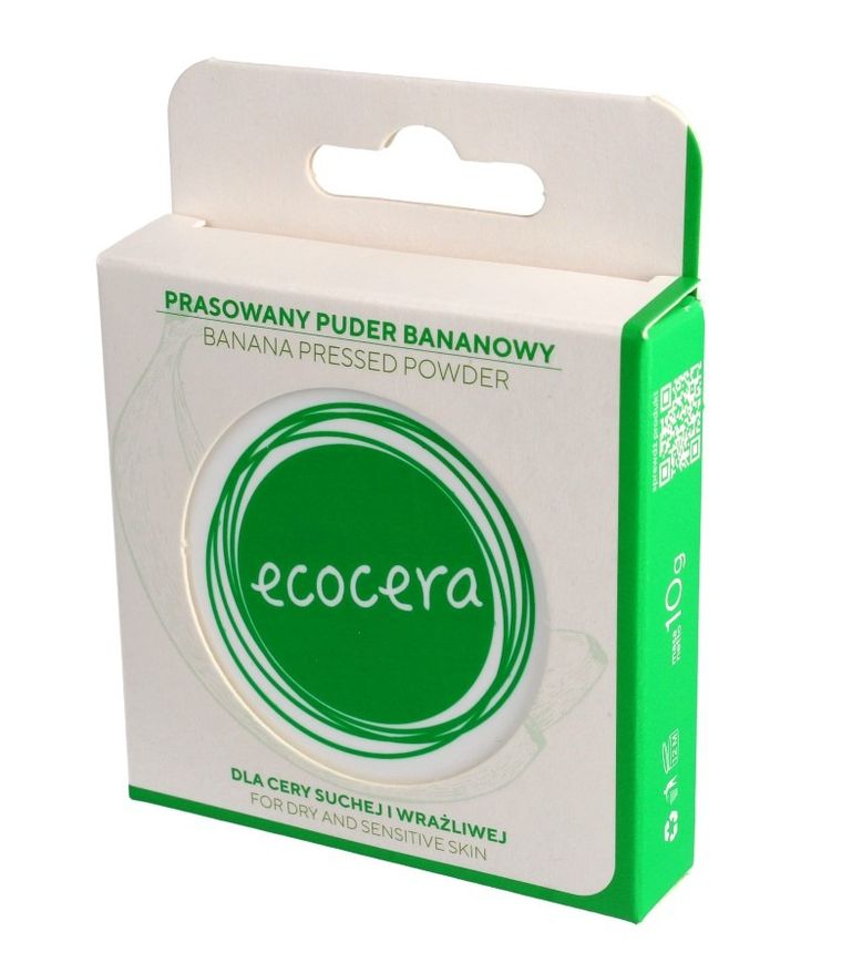 Ecocera, puder prasowany bananowy, cera sucha i wrażliwa, 10 g