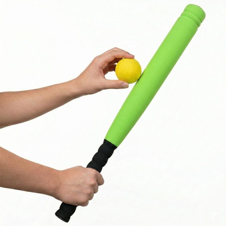 Eddy Toys, kij do baseballa z piłką soft, zielony, 54cm