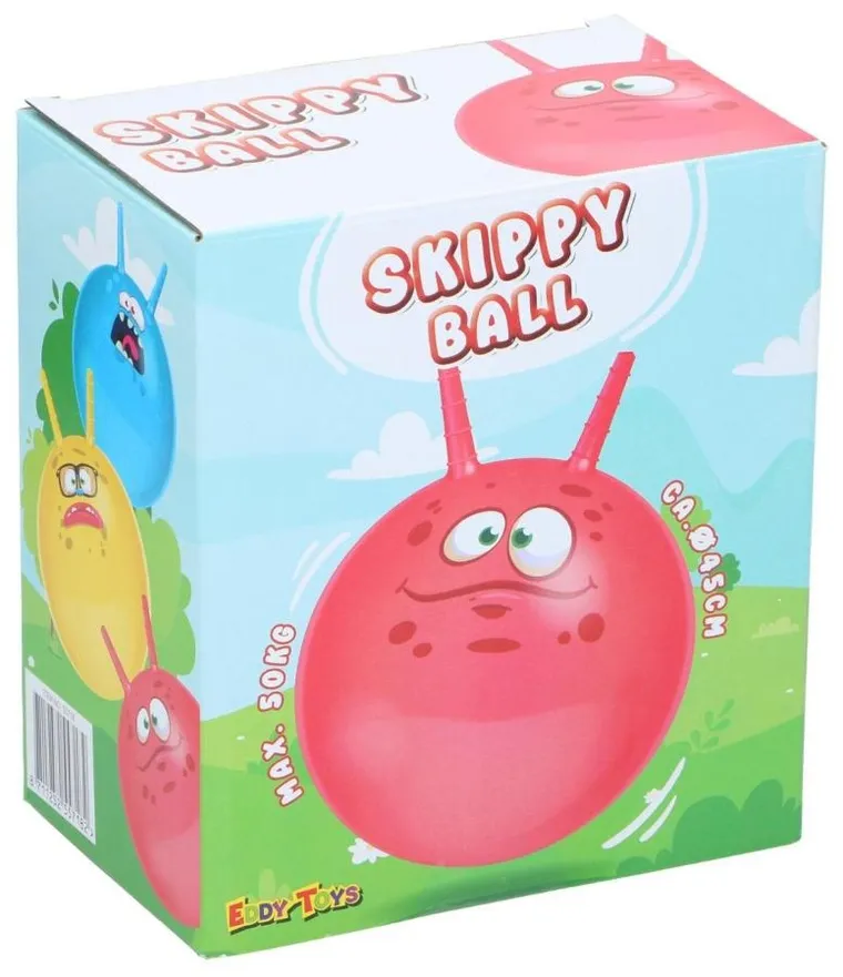 Eddy Toys, piłka do skakania z rogami, 45 cm, różowa