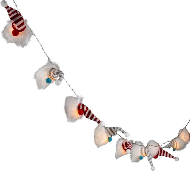 Edelman, Luca, lampki girlanda, skrzaty mikołaje, ciepły biały, 12 szt.