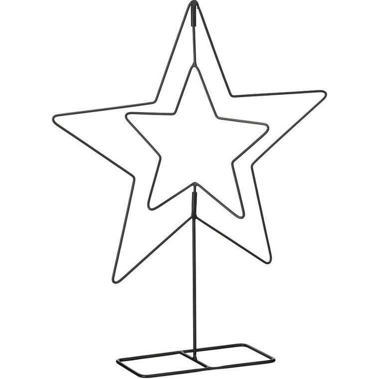 Edelman, Mica, gwiazda dekoracyjna, stojak metalowa, czarna, 50 cm
