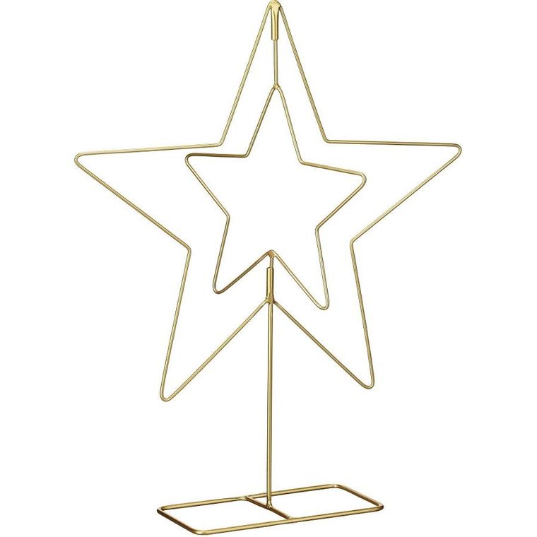 Edelman, Mica, gwiazda dekoracyjna, stojak metalowa, złota, 50 cm