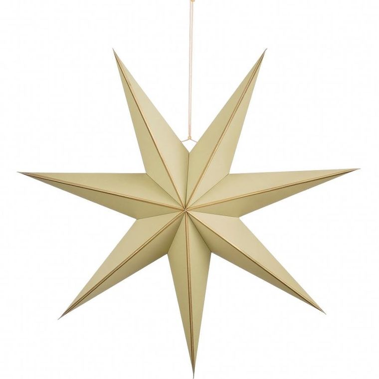Edelman, Mica, gwiazda dekoracyjna, wisząca papierowa, beżowa, 7 ramion, 18-75 cm