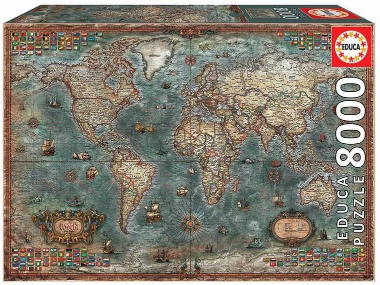 Educa, Historyczna mapa świata, puzzle, 8000 elementów