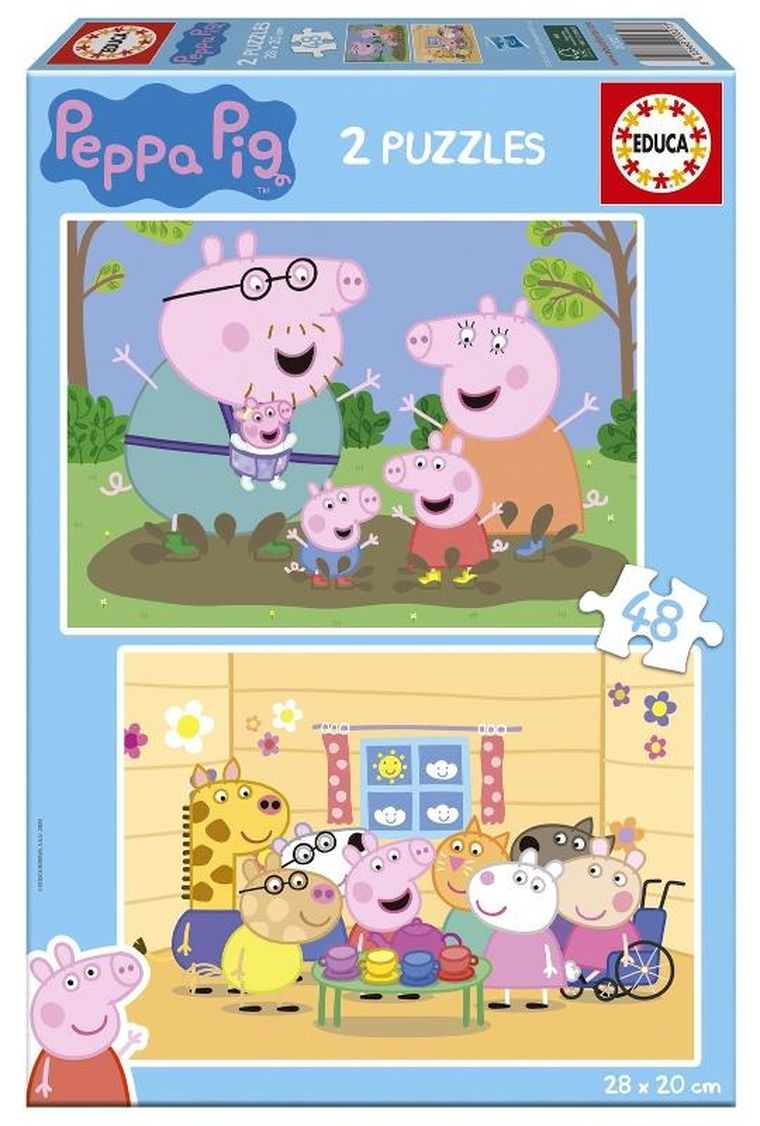 Educa, Świnka Peppa, puzzle, 2-48 elementów