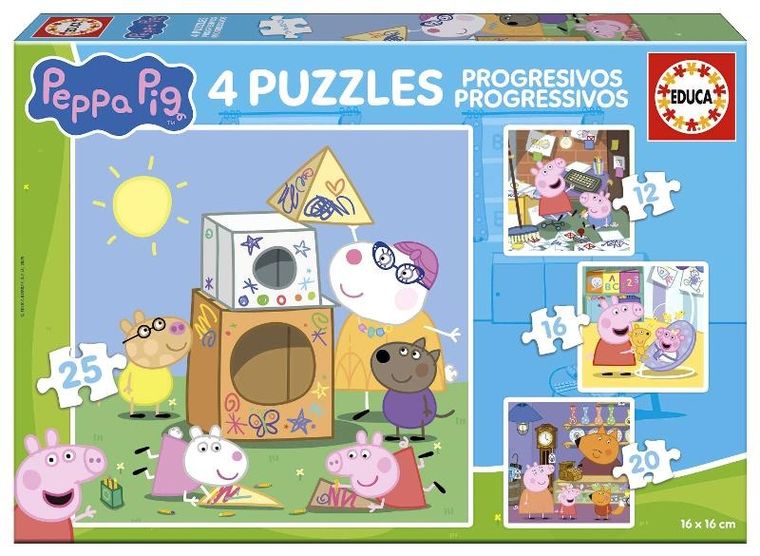 Educa, Świnka Peppa, puzzle 4w1