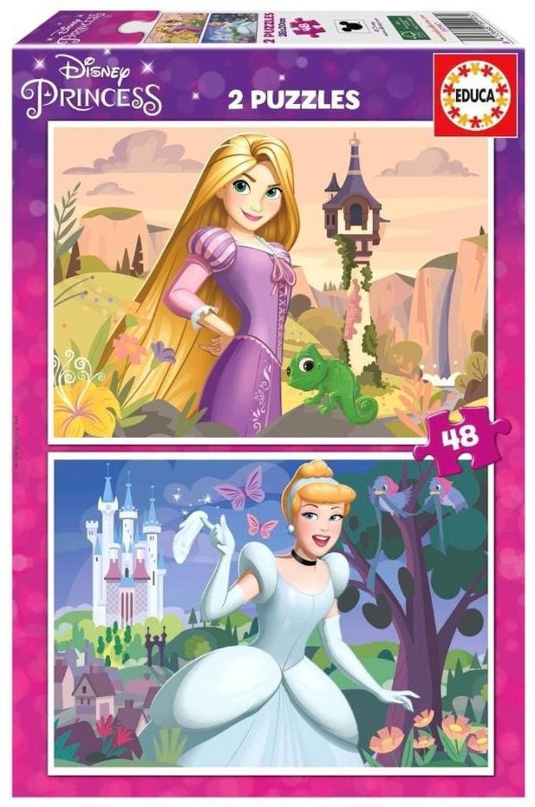 Educa, Zaplątani i Kopciuszek, puzzle, 2-48 elementów