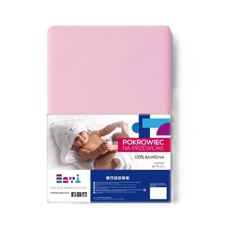 Eevi, pokrowiec na przewijak, bawełniany, różowy