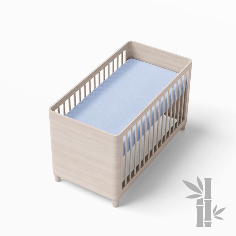 Eevi, prześcieradło bambusowe, niebieski, 120-60 cm