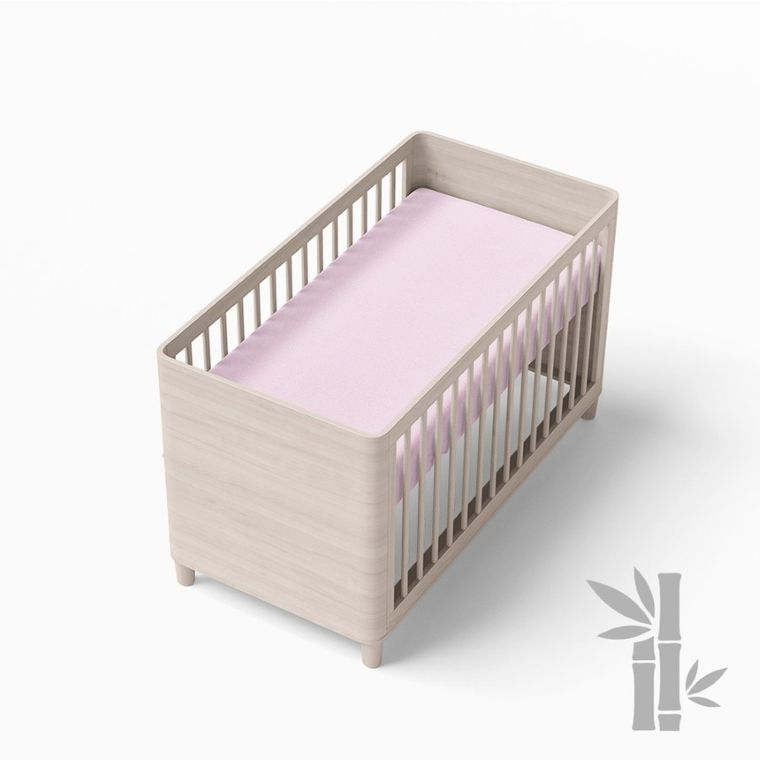 Eevi, prześcieradło bambusowe, różowe, 120-60 cm