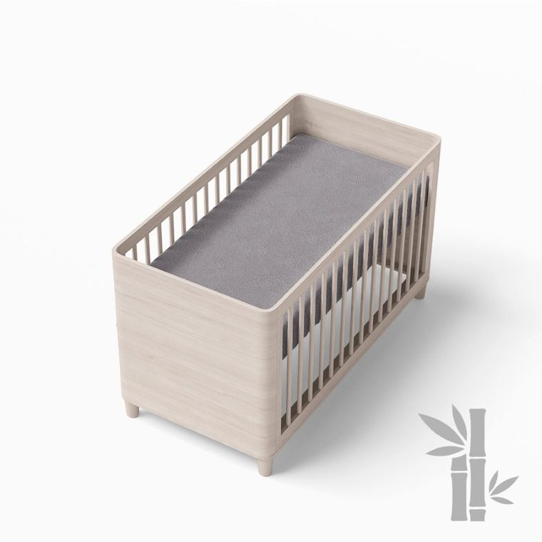 Eevi, prześcieradło bambusowe, szare, 120-60 cm