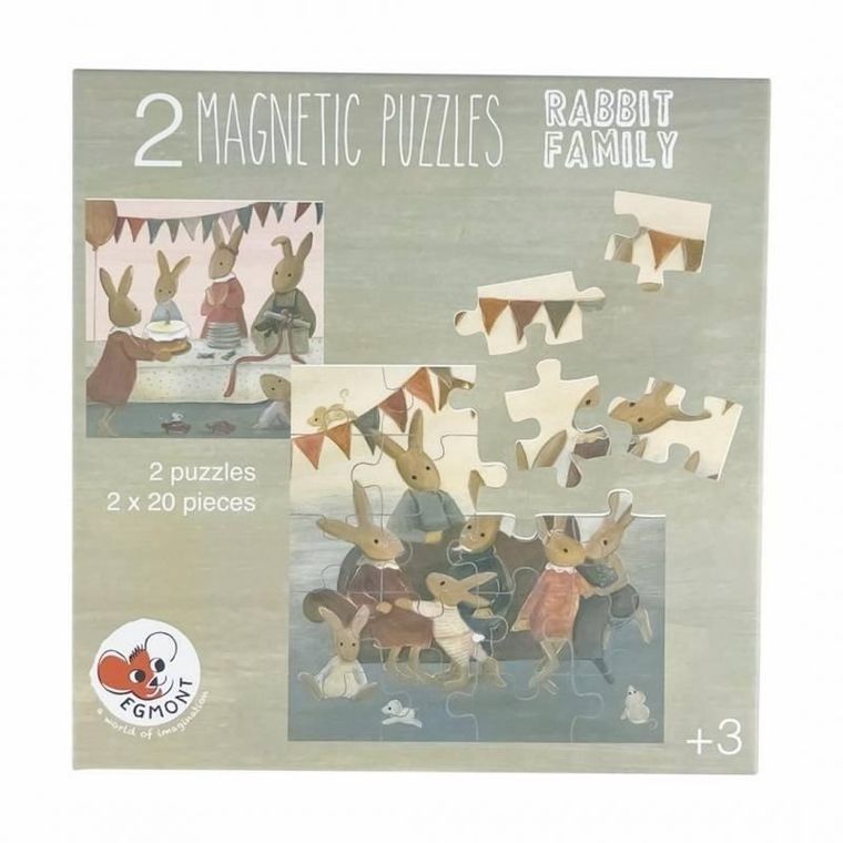 Egmont Toys, Rodzina Królików, puzzle magnetyczne, 2-20 elementów