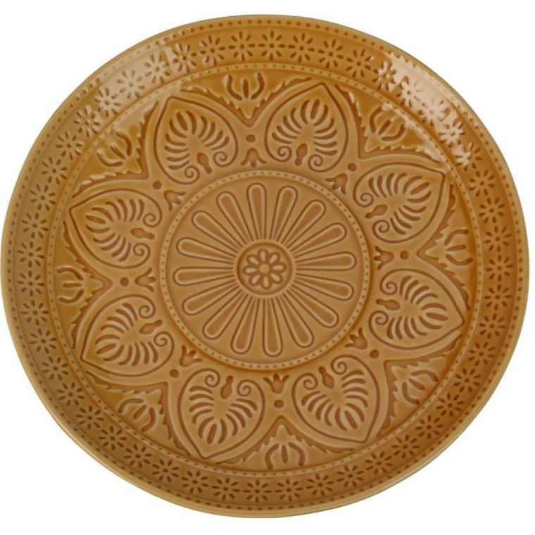 EH Excellent Houseware, ceramiczny talerz ze żłobionym wzorem, 26,5 cm