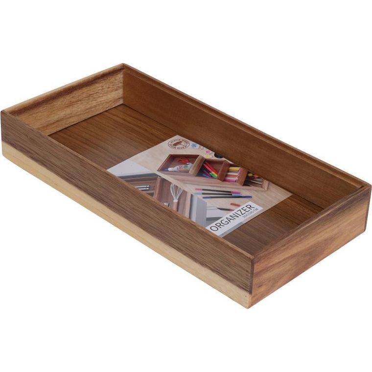 eh Excellent Houseware, Hedo, drewniany organizer na biurko do szuflady, 30-15-5 cm