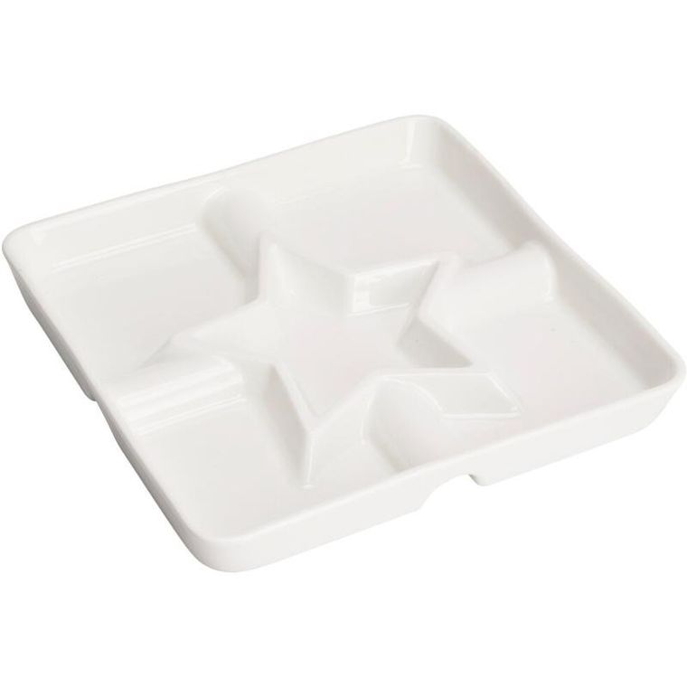 Eh Excellent Houseware, półmisek do przekąsek z przegródkami, 22-22 cm