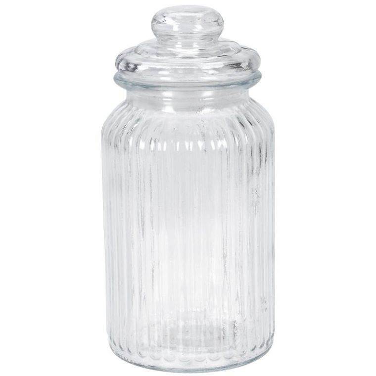 eh Excellent Houseware, prążkowany słoik ze szczelną pokrywką, 1000 ml