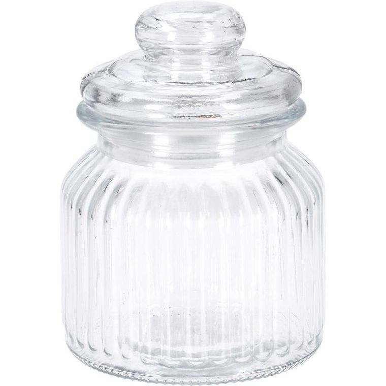eh Excellent Houseware, prążkowany słoik ze szczelną pokrywką, 500 ml