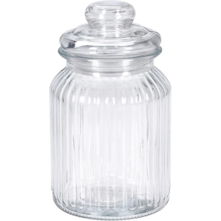 eh Excellent Houseware, prążkowany słoik ze szczelną pokrywką, 750 ml