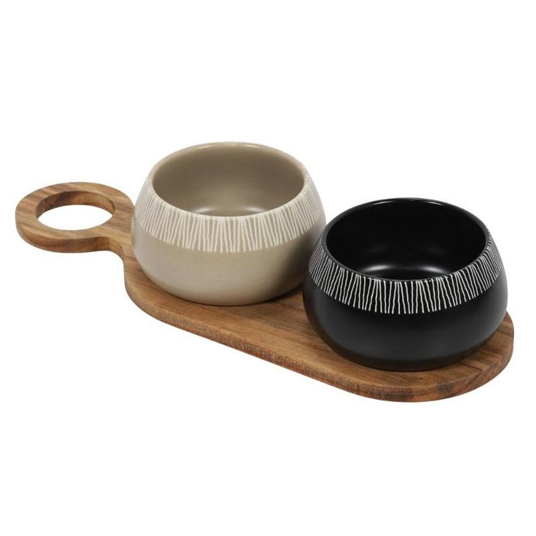 EH Excellent Houseware, Rori, miseczki na przekąski z tacą, 2 szt.