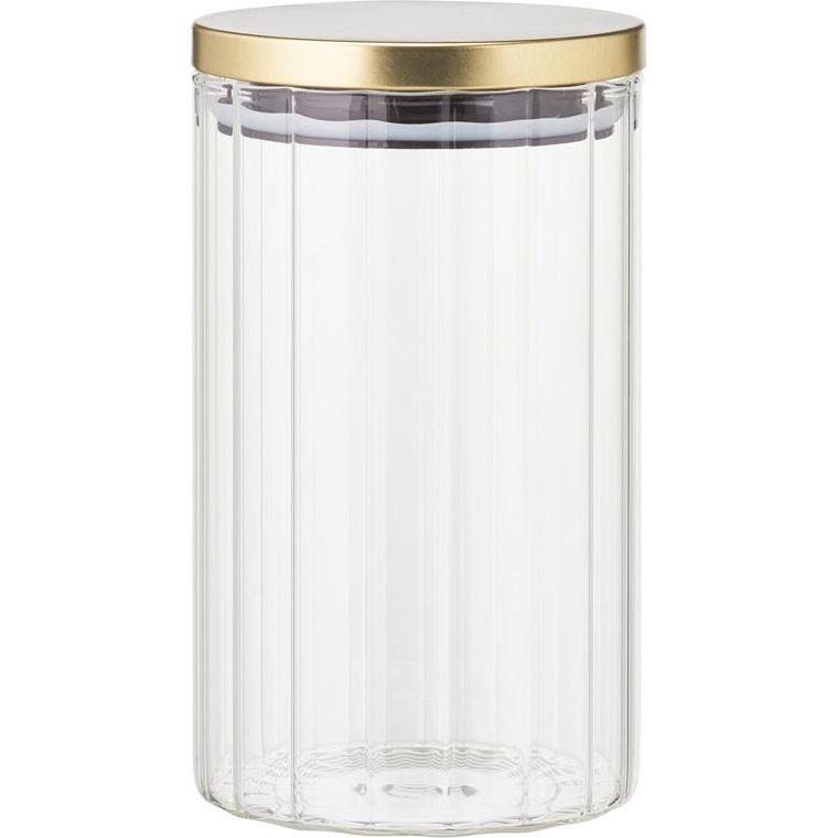 Eh Excellent Houseware, szklany słoik ze złotą pokrywką, 1000 ml