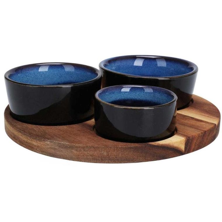 EH Excellent Houseware, taca na przekąski z miseczkami z kamionki, 20 cm