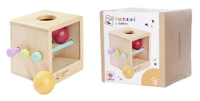 Eichhorn, Montessori, kostka z kulkami, zabawka edukacyjna