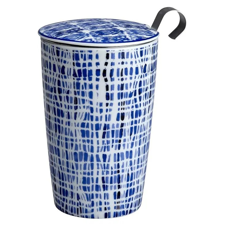 Eigenart, TeaEve, kubek z zaparzaczem, Indigo Lines, 350 ml, 80038