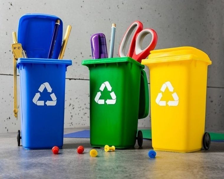 Eko przyborniki biurkowe, kosze na śmieci, 3 szt.