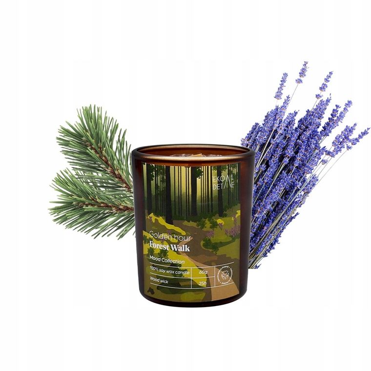EkoDetale, Mood Stories, świeca sojowa w szkle, Golden Hour Forest Walk, 60g