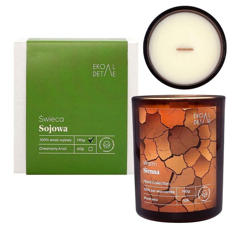 EkoDetale, Mood Stories, świeca sojowa w szkle, Warm Sienna, 190g