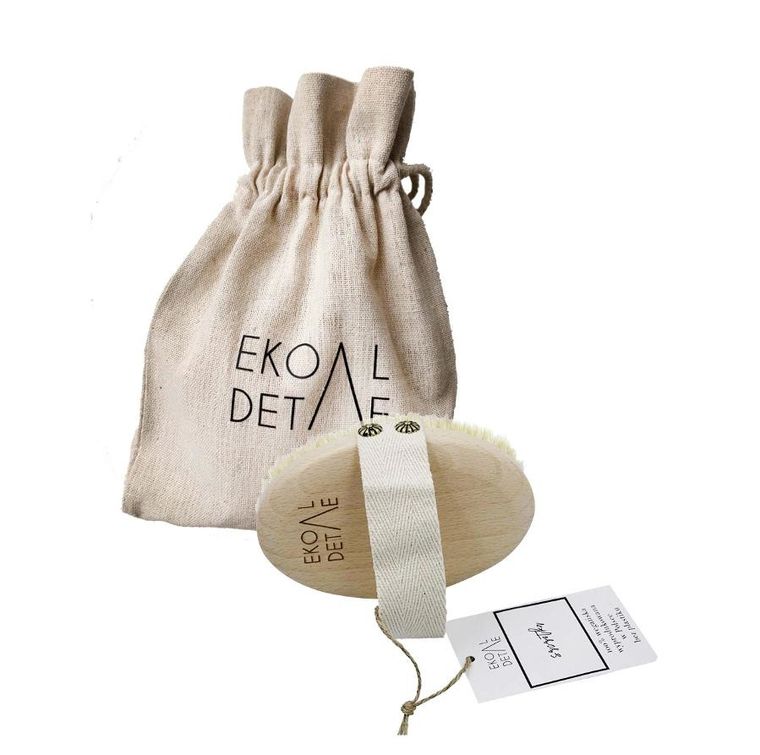 EkoDetale, Tampico, szczotka do masażu na sucho z włosiem, w woreczku