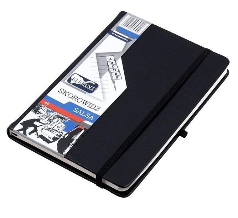 Elefant, Salsa, skorowidz, A5, 96 kartek, czarny