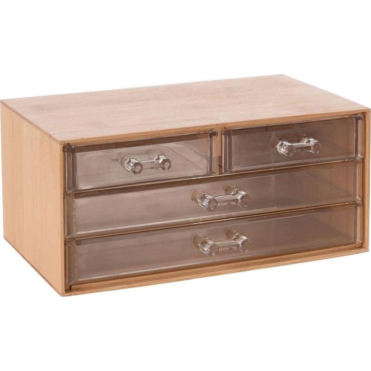 Eleganza, organizer na kosmetyki z czterema przezroczystymi szufladkami